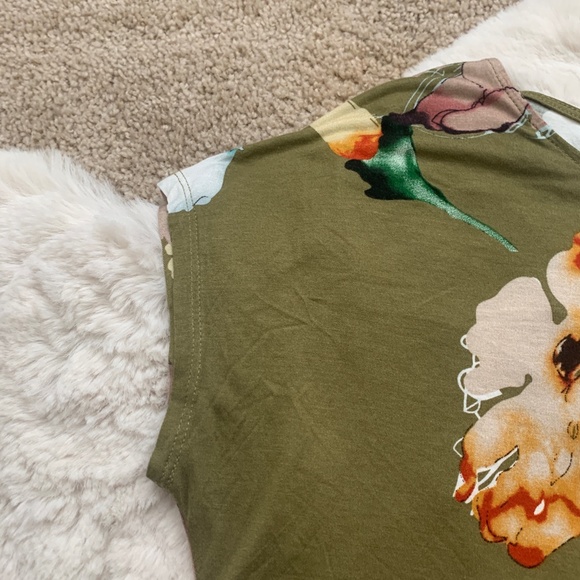 Philosophy Green Floral Short Sleeve Top- Size Medium - Picture 5 of 10